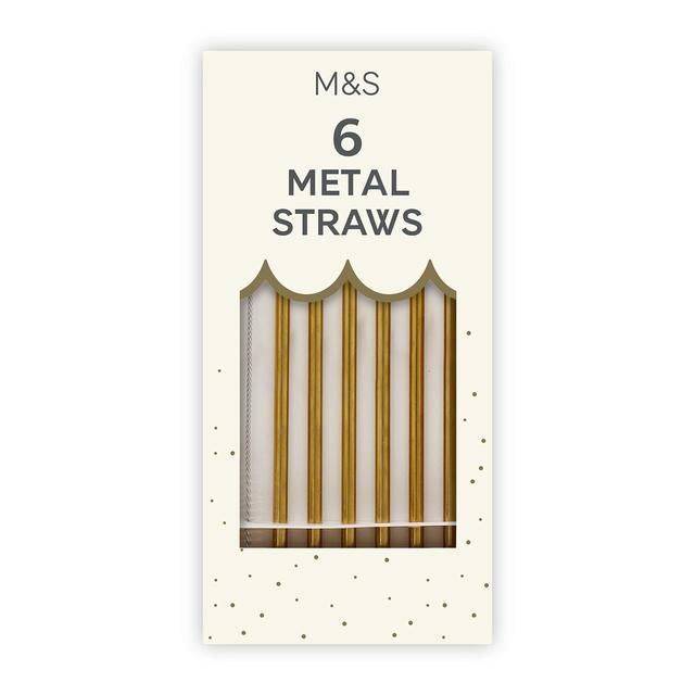 M&amp;amp;S Gold Metal Straws   6 per pack