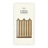 M&amp;amp;S Gold Metal Straws   6 per pack