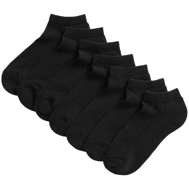M&amp;amp;S Kids Half Terry Trainer Liner Black 7 Pack