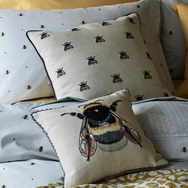 M&amp;amp;S Medium Repeat Bee Cushion Neutral 45X45.0cm