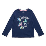 M&amp;amp;S Pure Cotton Rainbow Top 2-7 Years Navy
