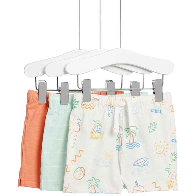 M&amp;amp;S Pure Cotton Shorts 0-3 Years Patterned
