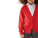 M&amp;amp;S Red 2PK COTTON CARDIGAN WITH STAYNEW 3-14 Y