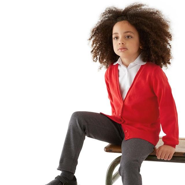 M&amp;amp;S Red 2PK COTTON CARDIGAN WITH STAYNEW 3-14 Y