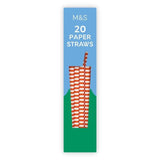 M&amp;amp;S Red &amp;amp; White Paper Party Straws   20 per pack