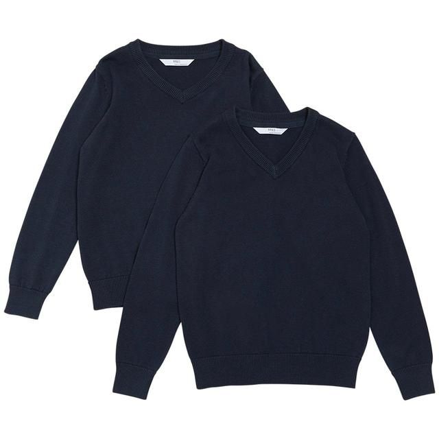 M&amp;amp;S Unisex 2Pk Cotton Jumper with Staynew 12-13Y   2 per pack