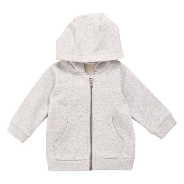 M&amp;amp;S Unisex Cotton Zip Hoodie 0-3 Months Grey Marl