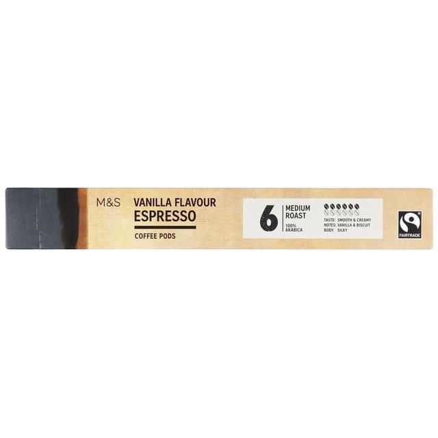 M&amp;amp;S Vanilla Flavour Espresso Coffee Pods   10 x 5g