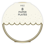 M&amp;amp;S White Paper Plates   8 per pack