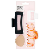 Studio London B Claw Clips 4pk Black & Nude