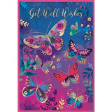 Material: Card. Design: Butterfly, Flowers, Leaves, Printed, Text.