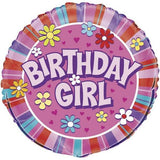 Unique Party Birthday Girl Round Foil Balloon