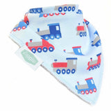 Ziggle Bandana Dribble Bib - Blue Train