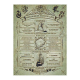 Material: Canvas, Wood. Design: Hogwarts, List, Sorting Hat. 100% Officially Licensed. Packaging: Shrink Wrapped.