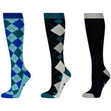 Dublin Adult Highlands Checked High Riding Socks (Pack of 3)