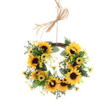Livingandhome Artificial Sunflower Wreath Hanging Garland