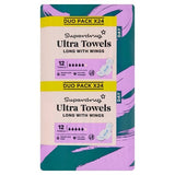 Superdrug Long Ultra Towel Wings Duo x24