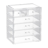 Livingandhome Transparent Makeup Organizer with 6 Drawers