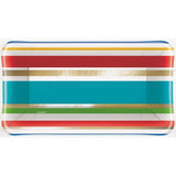 Unique Party Paper Striped Appetiser Plates (Pack of 8)