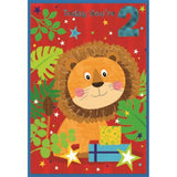 Simon Elvin Lion 2nd Birthday Card (Pack of 6)
