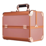 Livingandhome Professional Aluminum Makeup Box Rose Gold