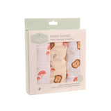 Ziggle Muslin Square 3 Pack - Woodland