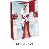 Eurowrap Lady Christmas Gift Bag (Pack of 12) (L)