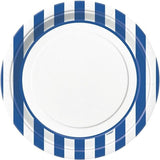 Unique Party Paper Striped Party Plates (Pack of 8)