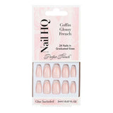Nail HQ Coffin Glossy French Nails (24 Pieces)
