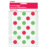 Unique Party Polka Dot Christmas Party Bags (Pack of 50)