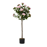 Livingandhome Artificial Camellia Tree in Pot 90cm