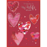 Simon Elvin Wife Hearts Valentine Card (Pack of 6)