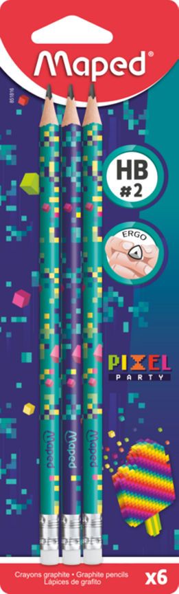 Maped Pixel Party Graphite HB Pencils 6pk