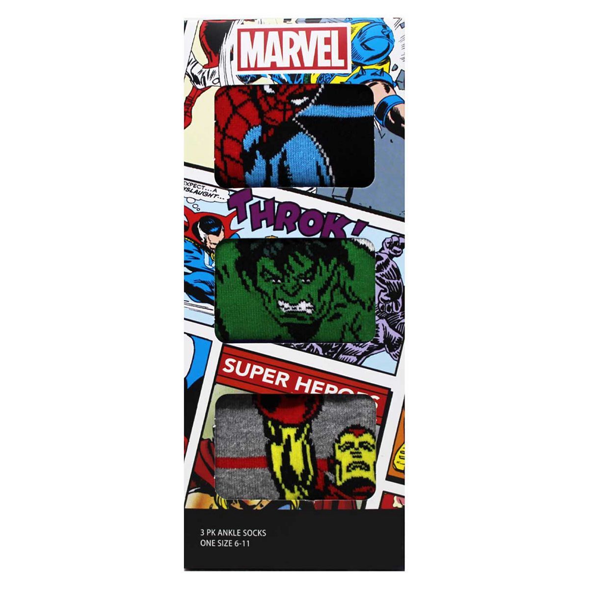Marvel 3pk Mens Ankle Socks