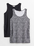 MATERNITY Black &amp;amp; Ditsy Vest Tops 2 Pack 20