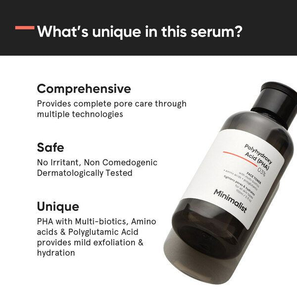 Minimalist PHA Face Toner, Tightens Pores &amp;amp; Hydrates Skin