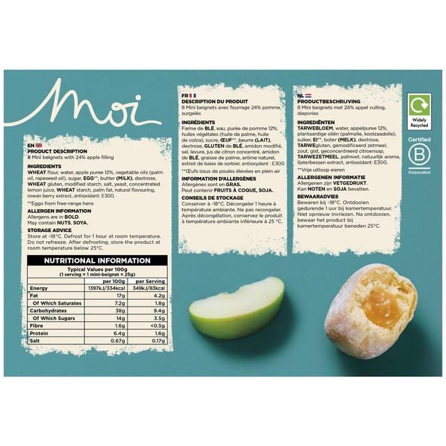MOI Apple filled Mini Beignets   8 per pack