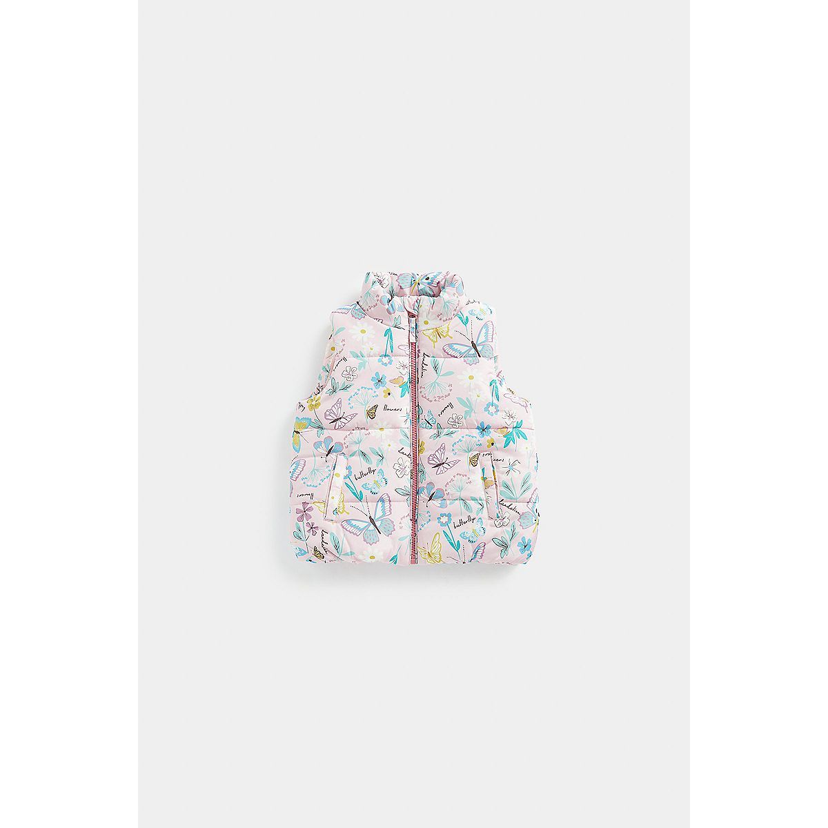 Mothercare Pink Butterfly Padded Gilet