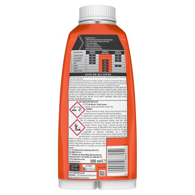 Mr Muscle Drain Foamer Odour Eliminator   500ml
