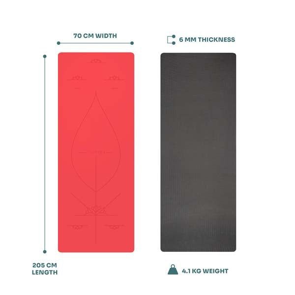 Myga Extra Large Red Alignment Yoga Mat