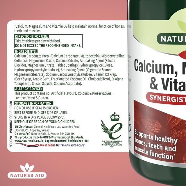 Natures Aid Calcium Magnesium &amp;amp; Vitamin D3 Tablets    90 per pack