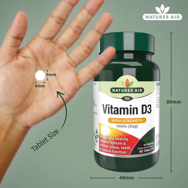 Natures Aid High Strength Vitamin D3 Tablets 1000iu    90 per pack