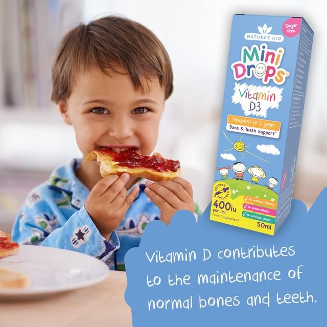 Natures Aid Infant's &amp;amp; Kid's Vitamin D3 Supplement Mini Drops Newborn-5yrs    50ml