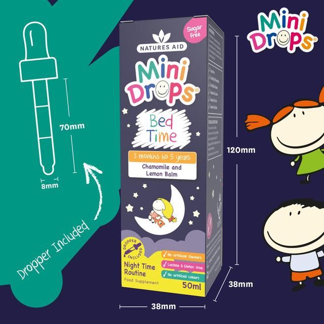 Natures Aid Mini Drops Bed Time (Chamomile &amp;amp; Lemon Balm)   50ml