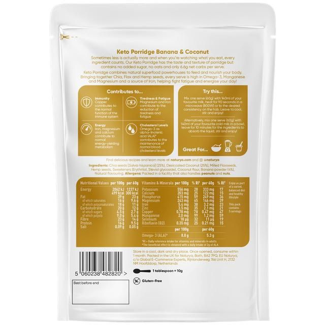 Naturya Keto Breakfast Porridge Banana &amp;amp; Coconut   300g