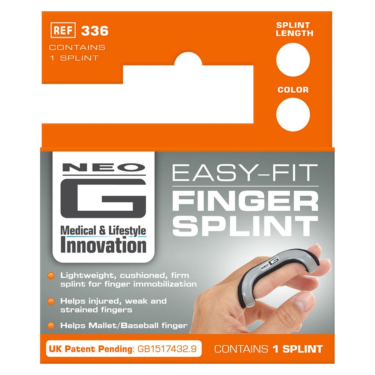 Neo G Easy-Fit Finger Splint - Extra Large