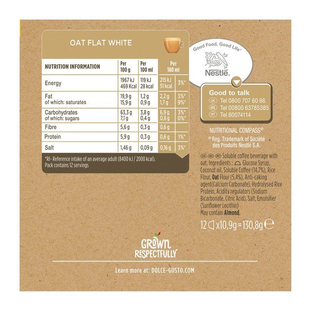 Nescafe Dolce Gusto Oat   12 per pack