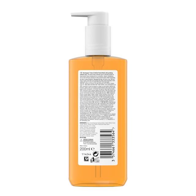Neutrogena Clear &amp;amp; Defend Facial Wash   200ml