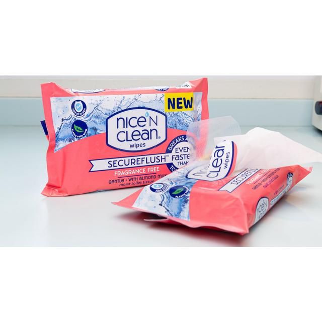 Nice 'N CLEAN SecureFlush Fragranced Moist Toilet Tissue with Almond Milk   40 per pack