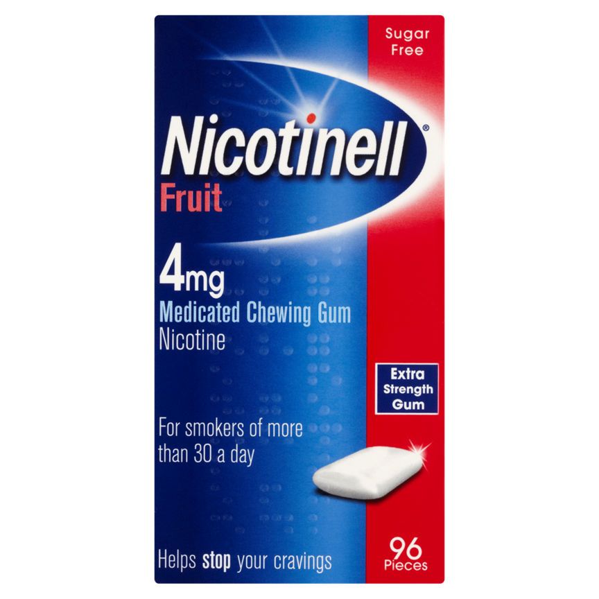 Nicotinell Fruit 4mg Medicated Chewing Gum Extra Strength 96 Pieces